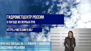 Прогноз погоды на 31 января -1 февраля. Погода  на большей части ЕТР определяется циклонами.