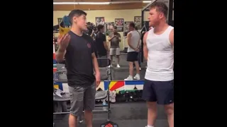 Canelo Alvarez teaches Brandon Moreno how to throw Hook to the body