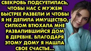 Свекровь подсуетилась чтобы нас с мужем быстрее развели и чтобы я не делила имущество силком втюхала