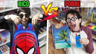 RICO VS POBRE NA ESCOLA - COMPRANDO MATERIAL ESCOLAR 2020 - Os Pandas