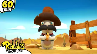 A Wild Rabbidventure in the Far West | RABBIDS INVASION | 1H New compilation | Cartoon for Kids