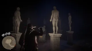 Red Dead Redemption 2 пещера со статуями