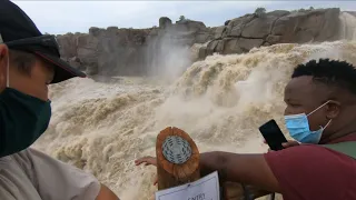 Augrabies falls on the Orange river in flood, 13 February 2021 first and second outlook points