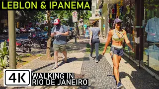 Walking in Leblon & Ipanema: Ataulfo de Paiva &  Visconde de Pirajá, Rio de Janeiro  | 【4K】 Binaural