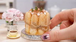 Мини Торт Тирамису! Мини Еда | Мини Кухня | Miniature Tiramisu Cake for Valentine's Day