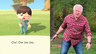 Animal Crossing: New Horizons - My Dad reenacts getting stung by wasps