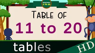 11 to 20 Multiplication, Table of 11 to 20 Multiplication Time of tables 2 to 20 - MathsTables