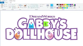 How to draw the Gabby's Dollhouse logo using MS Paint | How to draw on your computer