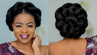 Twisted Crown Braid (Easy Protective style, Bridal inspired hairstyles) #naturalhair #updos