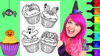 How To Color Halloween Cupcakes | Markers