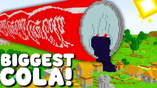 What inside THE BIGGEST COLA CAN in Minecraft! I found THE LONGEST GIANT COLA BOTTLE!