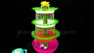 Fountain---How to make water flow fountain at home ----Rain fountain--DIY