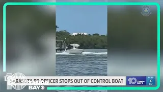 Sarasota Police Officer stops out of control boat
