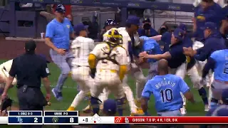 BENCHES CLEAR for brawl in Rays vs. Brewers 👀 | ESPN MLB