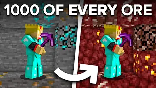 I Collected 1000 of EVERY Ore in Minecraft Survival