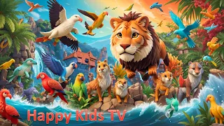 A Journey Through the Animal Kingdom | Animal Rhymes for Kids | 👨‍👩‍👧‍👦Happy Kids TV😍