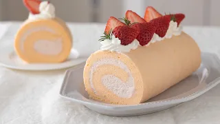 Sakura Roll Cake｜HidaMari Cooking