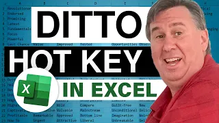 Excel - Copy Cell Above Into This Cell Using Ctrl Ditto - Episode 692