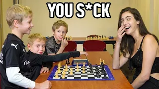 3 Kids VS 1 Chess Master