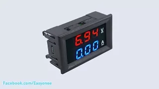 DC 100V 10A Voltmeter Ammeter Blue + Red LED Digital Volt Meter