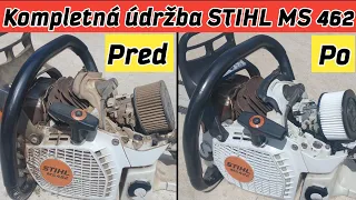 Údržba motorovej píly Stihl ms 462 a čistenie karburátora, chainsaw maintenance,cleaning chainsaw,