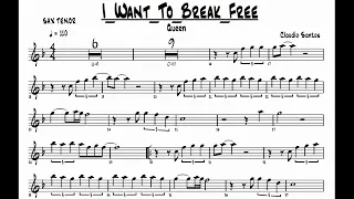 I Want to Break Free Queen Partitura Sheet Music Sax Demo
