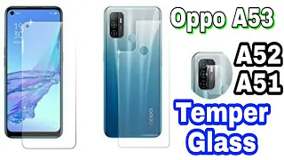 OPPO A53 Screen Protector ( Tempered Glass) Including Front and Back | Rear Camera Guard.