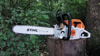 Stihl MS 261C (50.2cc, 4.1HP) - First start, Factory RPM, Break in, First work....