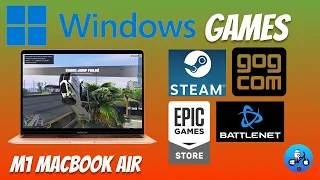 GTA V on a 2020 M1 Macbook Air. Apple Game porting toolkit runs Windows games