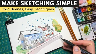 How Easy Can Urban Sketching Be? Two Scenes in Real Time!