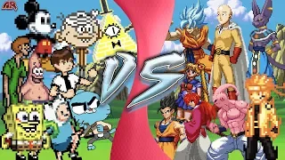 CARTOON vs ANIME TOTAL WAR (Bill Cipher, Gumball, Spongebob, Ben 10 vs Goku, Saitama, Naruto & More)