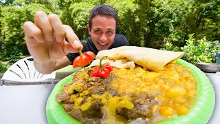 King of Curry Goat & Duck!! FAVORITE FOODS in Trinidad & Tobago - Caura River Lime!!