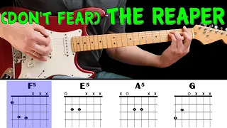 (DON'T FEAR) THE REAPER intro & verse riff - Guitar lesson with tabs & chords - Blue Öyster Cult