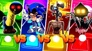 Cursed Thomas vs Sonic the hedgehog exe vs Siren Head vs Spider House Head 🌟 Tiles Hop EDM Rush