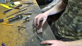 Монтаж рукоятки ножа на стяжку