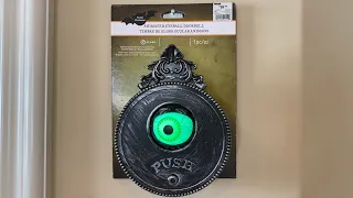 Gemmy 2020 Animated Haunted Eyeball Doorbell - Black Circular