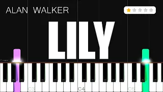 Alan Walker - Lily - Easy Piano Tutorial for Beginners Slow How to Play Sheet Music