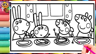 Dinner At Rebecca Rabbit's House 🥕 |  Peppa Pig Official Full Episodes  | Peppa Pig coloring pages