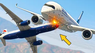 Airplane A320 Crashes Mid-Air With Airbus A350 | GTA 5
