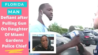 Florida man spazzes on reporter when asked why he pulled gun on Black Female Police Chief's daughter