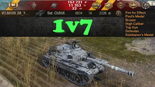 Bat.-Châtillon Bourrasque 🔝 8K damage | 10 kills | 1v7 2226 exp Kolobanov's Medal🔝 World of Tanks ✔️