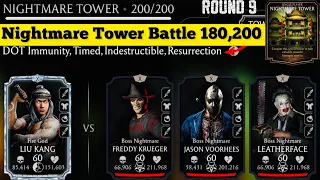 Nightmare Tower Bosses Battle 200 & 180 Fight + Nightmare Diamond Character Reward | MK Mobile