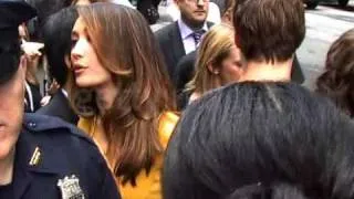 Maggie Q and Shane West leaving NY Upfronts 2011