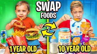 10 year old SWAPS FOOD with Baby For a DAY!! 😱 | The Royalty Family