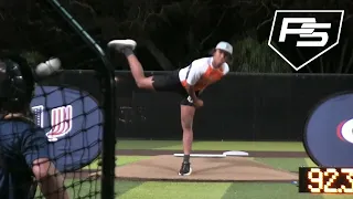 14 Year Old Throws Over 92 mph - Landon Green ('27,FL) RHP
