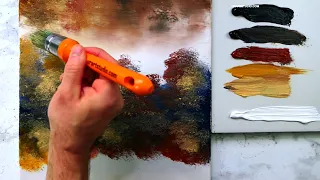 Beautiful Lake | Landscape Painting | Easy Art for Beginners | Oval Brush Technique