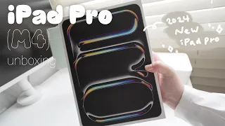 M4 iPad Pro unboxing (apple pencil pro + new Magic Keyboard) + setup 💕favorite apps✨