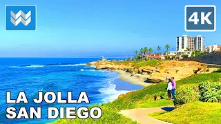 [4K] La Jolla in San Diego, California USA - Scenic Walking Tour & Travel Guide 🎧 Binaural Sound