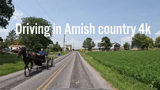 Driving in Amish country - Lancaster, Pennsylvania 🇺🇸 (4k)