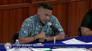 FY 2023 Budget Hearing - Senator Joe S. San Agustin - June 9, 2022 2pm DCA